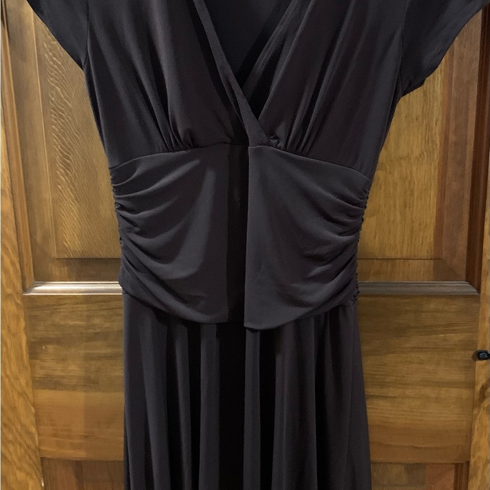 Connected Apparel Briwn Ruched Wrap Maxi Dress